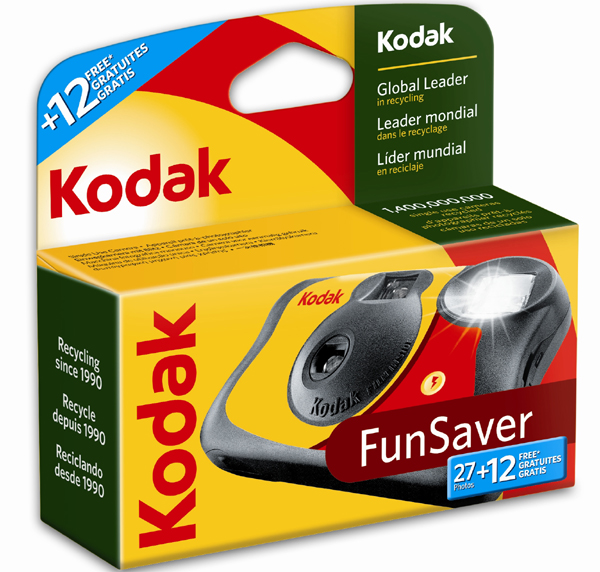 Kodak Fun Saver Single User Flash Camera 800asa 27+12 free