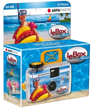 Agfa Le Box Ocean Waterproof Single Use Camera 400asa 27 exp